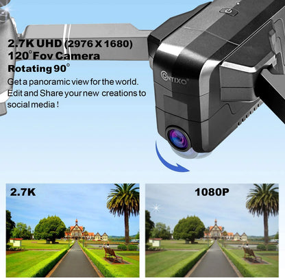 F24 Pro GPS Drone with Camera, 4K RC Drone with 30-Min Flight and 1600 Ft Range, Foldable, Black