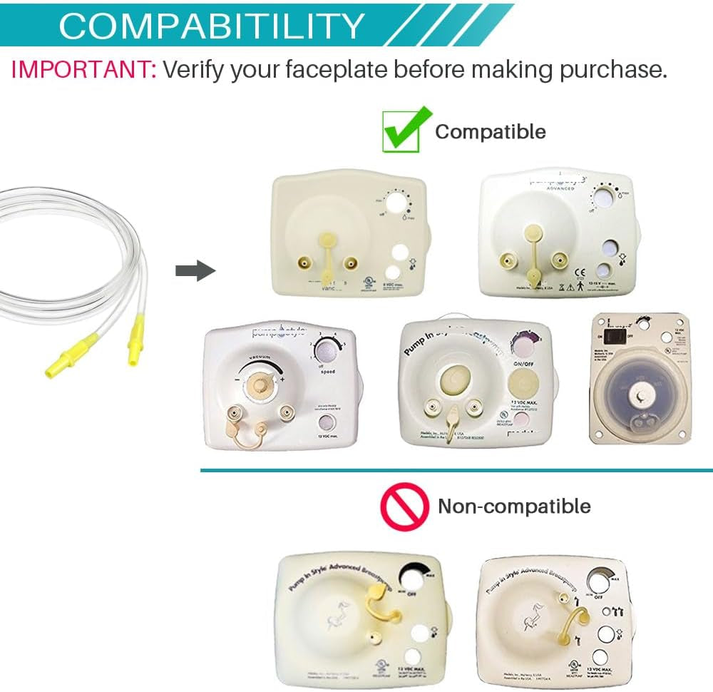 Pump in Style Tubing X4, Spare and Replacement Tubing Compatible with Medela Pump in Style Advanced Breast Pump - BPA Free (4 Pc)